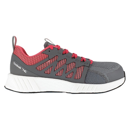 Women's 3 in Composite Toe Athletic Shoe, Gray/Red, 9, W, RB312