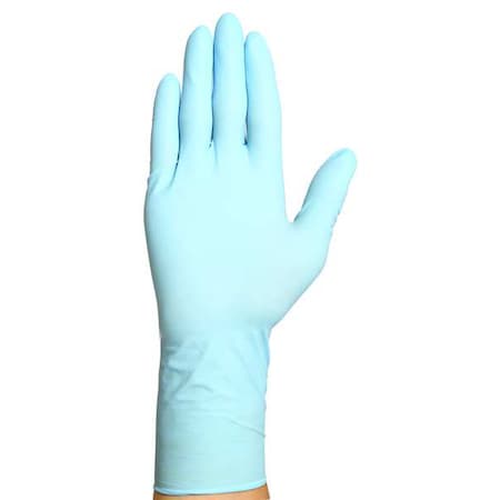 Disposable Gloves, 6.00 to 6.99 mil Palm, Nitrile, Powder-Free, 2XL (11), 50 PK, Blue