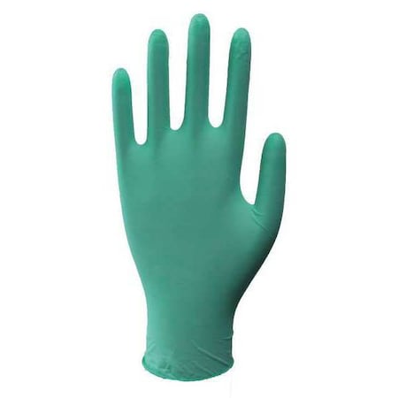 Disposable Gloves, 4.00 to 4.99 mil Palm, Latex, Powdered, S (7), 100 PK, Green