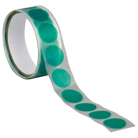 Film Tape, 3/4 in W x 3/4 in L, 3.2 mil Thick, Green, Silicone Adhesive, 250 PK