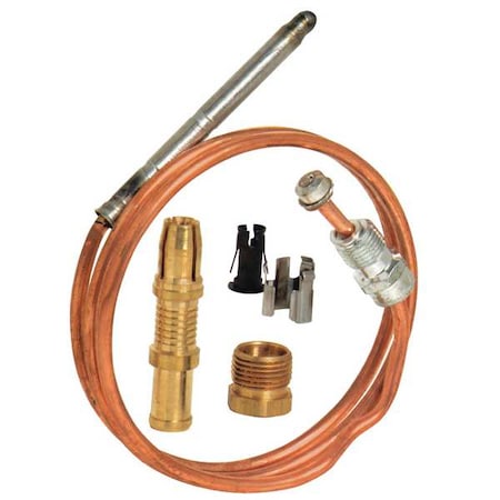 Thermocouple, LP/NG, 18 to 30 mV, 36 in L., Snap-Fit, Tinnerman Clip