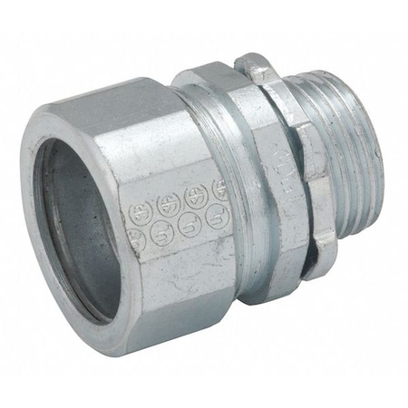 IMC/Rigid Grounding Connector, 1-1/4 in, Compression, Steel, Plain, Gray