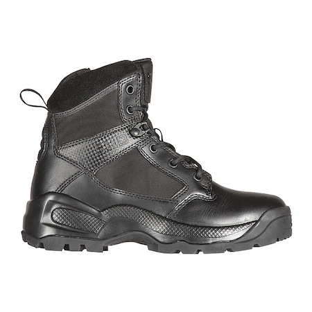 Men's Leather/Fabric Upper, Rubber Outsole, Plain Toe, Side Zipper, Black, 13 D