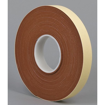 Foam Tape, 0.5 in Width, Silicone Sponge Rubber R10470M, Orange/Tan