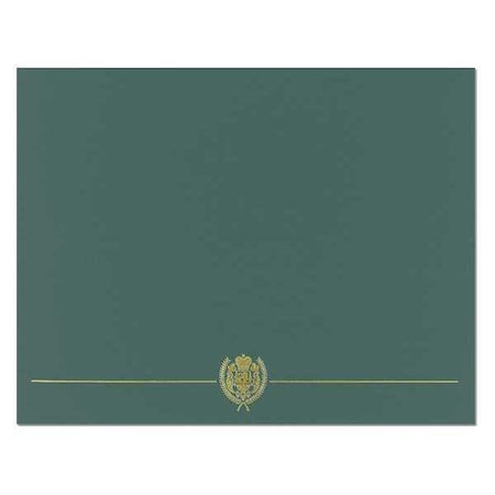 Certificate Cover,Hunter Green/Gold,PK5