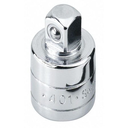 Socket Adapter,1/2" Female Sq,3/8" Squar, Skt Adptr, Steel, Chrome, 1/2 in, 3/8 in