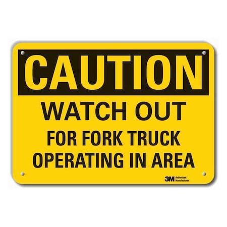 Caution Sign, 10 in H, 14 in W, Aluminum, Horizontal Rectangle, English, LCU3-0391-RA_14x10