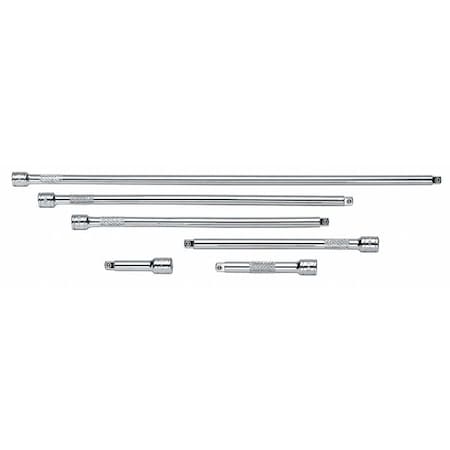 Extension Set 1/4" Dr, 2 in, 3 in, 6 in, 8 in, 10 in, 14 in L, 6 Pieces, Chrome