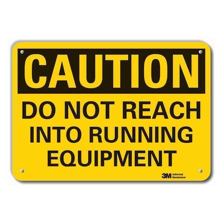 Caution Sign, 7 in Height, 10 in Width, Aluminum, Vertical Rectangle, English