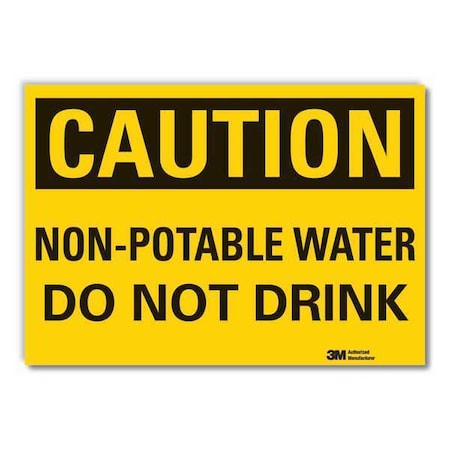 Caution, Non-Potable Water Do Not Drink, 14 in W x 10 in H, Horizontal Rectangle, LCU3-0325-RD_14x10