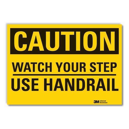 Caution Sign, 5 in H, 7 in W, Reflective Sheeting, Horizontal Rectangle, English, LCU3-0318-RD_7x5