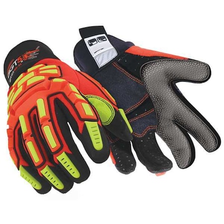 GGT5(R) Hi-Vis Cut Resistant Impact Gloves, Synthetic Leather Palm, L