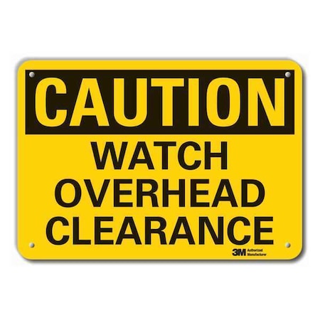 Caution, Watch Overhead Clearance, 14 in W x 10 in H, , Aluminum, LCU3-0295-RA_14x10