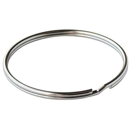 Split Key Ring, Gray, Steel, Nickel Plated 10 PK