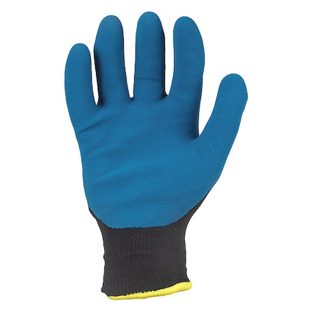 Coated Gloves, Nylon/Latex Palm, Acrylic Lining, Black/Blue, S ( 7 )