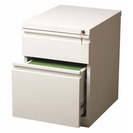 15" W 2 Drawer Desk Pedestal, White
