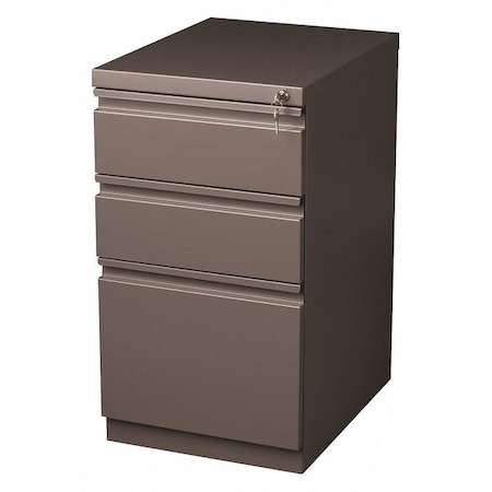 15" W 3 Drawer Desk Pedestal, Medium Tone