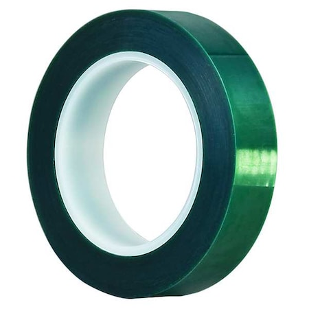 Film Tape, 1/4 in W x 72 yd L, 3.2 mil Thick, Green, Silicone Adhesive