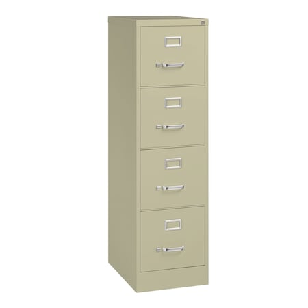 15" W 4 Drawer Vertical File Cabinet, Putty,  Letter