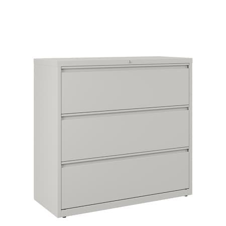 42" W 3 Drawer Lateral File Cabinet, Light Gray,  A4/Legal/Letter