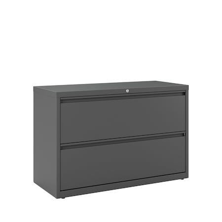 42" W 2 Drawer Lateral File Cabinet, Charcoal,  A4/Legal/Letter
