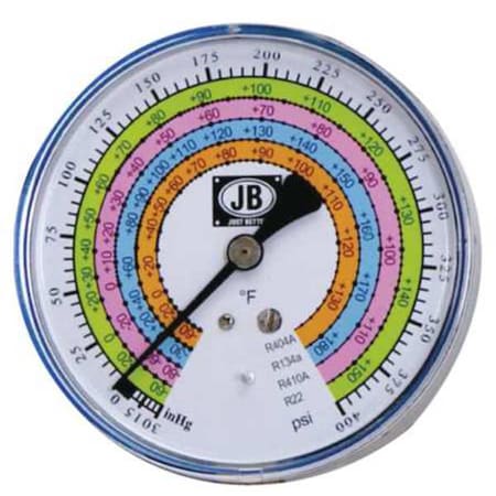 Gauge,4 In Dia.,Low Side,Blue,400 psi