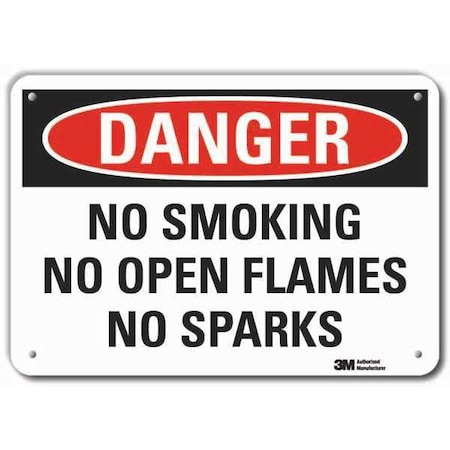 No Smoking Sign, 7" H, 10" W,  Vertical Rectangle, English, LCU4-0541-RA_10x7
