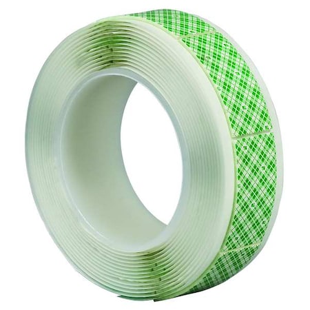 Double-Sided Foam Tape, 1 in W, 1 in L, 3/32 in, Polyurethane Foam, Double-Sided, 162 PK