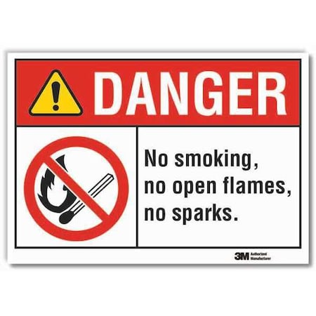 No Smoking Sign, 7" H, 10" W, Reflective Sheeting, Vertical Rectangle, English, LCU4-0136-RD_10x7