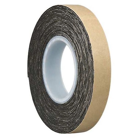 Double-Sided Foam Tape, 3/4 in W, 5 yd L, 1/32 in, Polyethylene Foam, Double-Sided