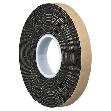 Double-Sided Foam Tape, 1/2 in W, 5 yd L, 1/16 in, Polyethylene Foam, Double-Sided