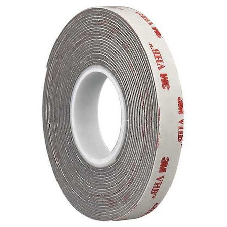 Foam Tape, Gray, 5 yd L, 3/4 in W