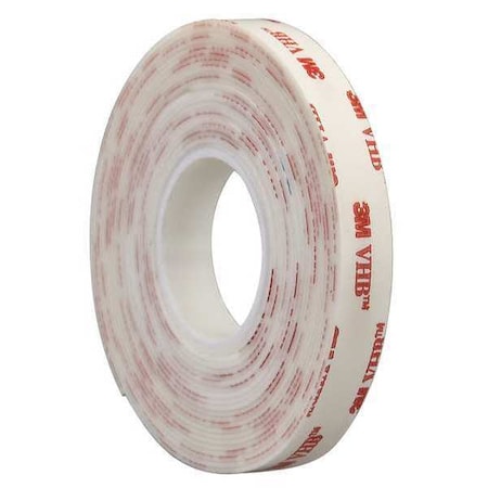 Double-Sided Foam Tape, 2 in W, 5 yd L, 1/32 in, Acrylic Foam, Double-Sided