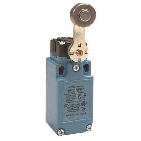 Limit Switch, Roller Lever, Rotary, 1NC/1NO, 10A at 600V AC, Actuator Location: Side