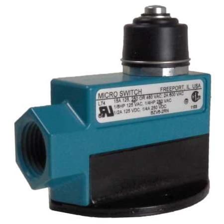 Limit Switch, Plunger, 1NC/1NO, 15A at 600V AC, Actuator Location: Top