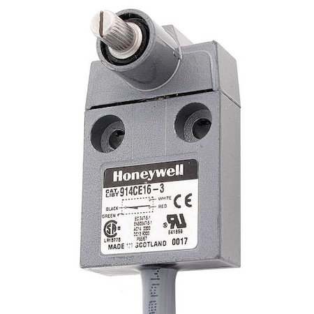 Limit Switch, No Lever, Rotary, 1NC/1NO, 5A at 240V AC, Actuator Location: Side