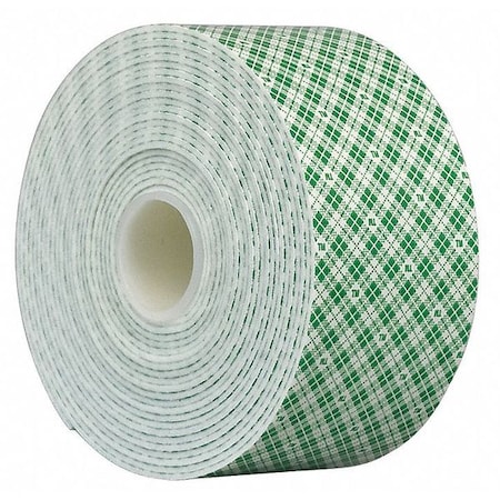 Double-Sided VHB Foam Tape, 1 1/2 in W, 5 yd L, 3/32 in Thick, Polyurethane Foam, 4910
