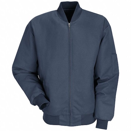 Men's Jacket, 65% Polyester/35% Cotton, Zipper, Navy, XL