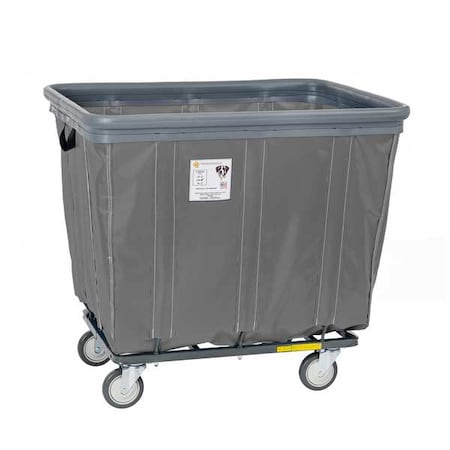 Vinyl Basket Truck with Air Cushion Bumper and Steel Base, 12 Bushel, Gray