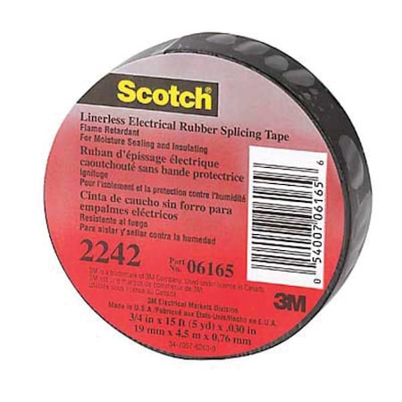 Electrical Tape, Black, 10 yd L, 1-1/2 in W, PK12