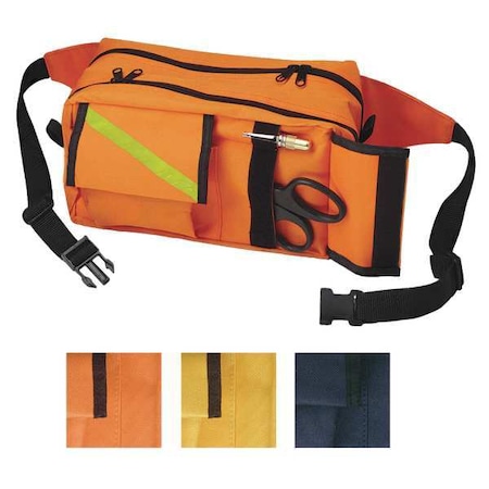 Fanny Pack, Nylon, Orange, 10 in L x 6 in W x 5 in H