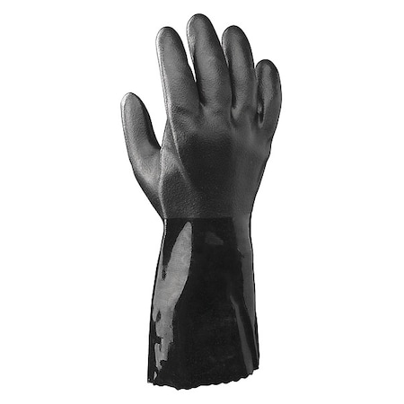 660 ESD Chemical Resistant Gloves, PVC, 12 1/2 in L, 51.18 mil, Black, 9, 1 PR