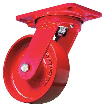 Plate Caster,Swivel,Cast Iron,4 in.,1000 lb,A