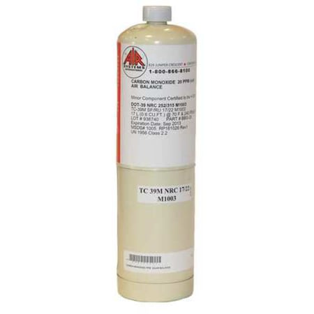Calibration Gas Cylinder,CO,20ppm,17L