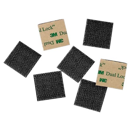 Reclosable Fastener Shapes, Acrylic Adhesive, 3 in, 1 in W, Black, 100 PK