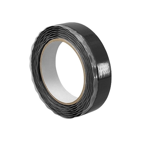 Reclosable Fastener, Rubber Adhesive, 30 ft, 1 in Wd, Black