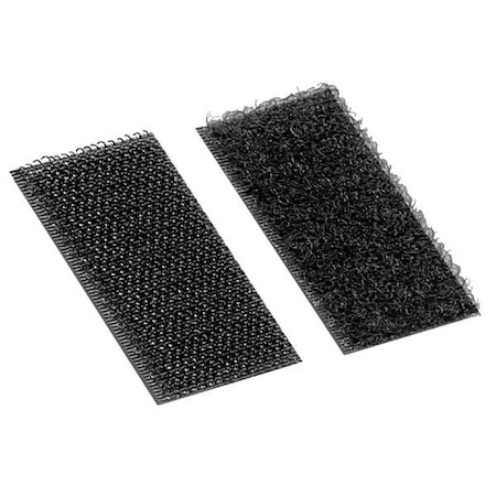 Reclosable Fastener Shapes, Acrylic Adhesive, 2 in, 1 in W, Black, 100 PK