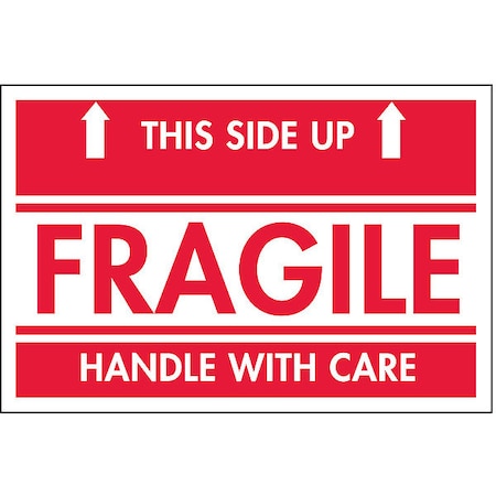 2" x 3" Adhesive Back Shipping Labels, Fragile This Side Up, Pk500