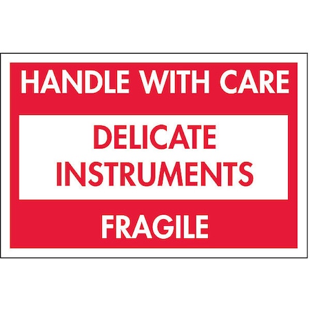 2" x 3" Adhesive Back Shipping Labels, Delicate Instruments, Fragile, Pk500