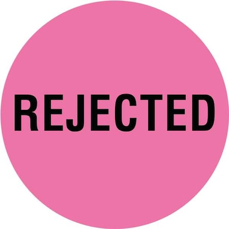 Circle Inventory Control Label, Rejected, Pink, Pk1000